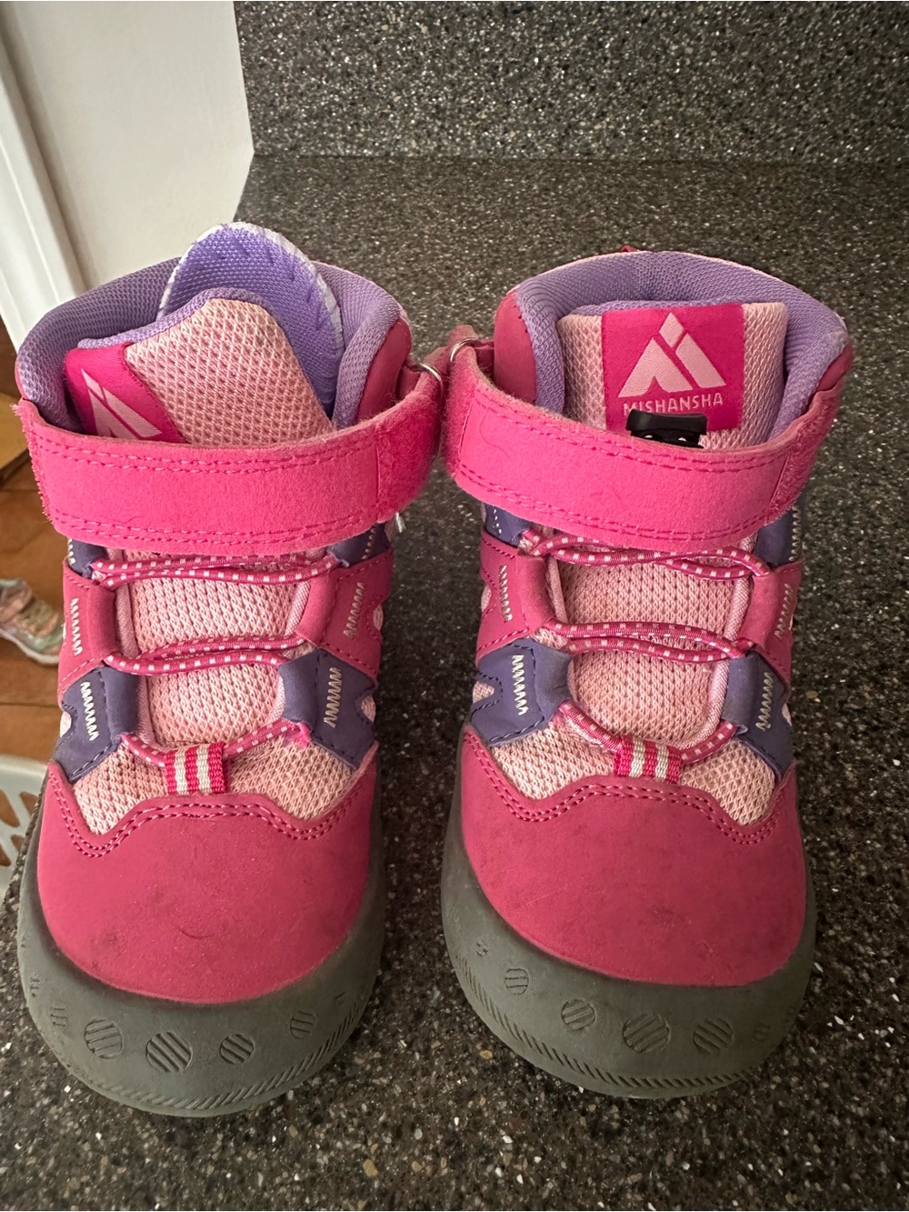 Mishansha Pink and Purple Kids' Hook-and-Loop Boots